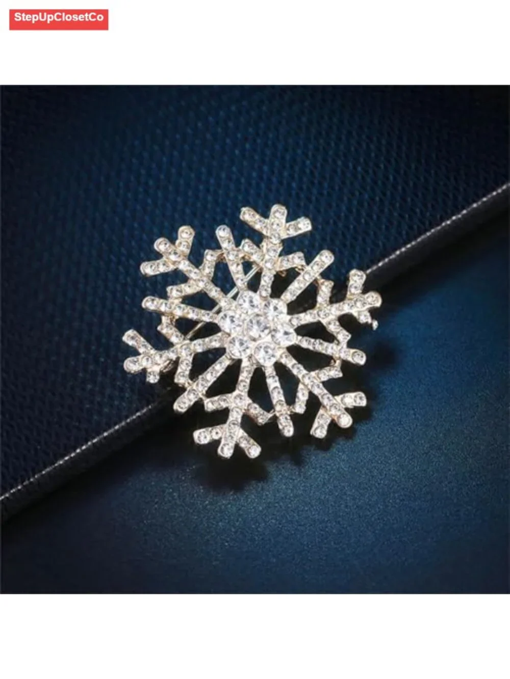 Crystal Snowflake Brooch Pin, Cubic Zirconia Alloy Steel Brooches for Wedding
